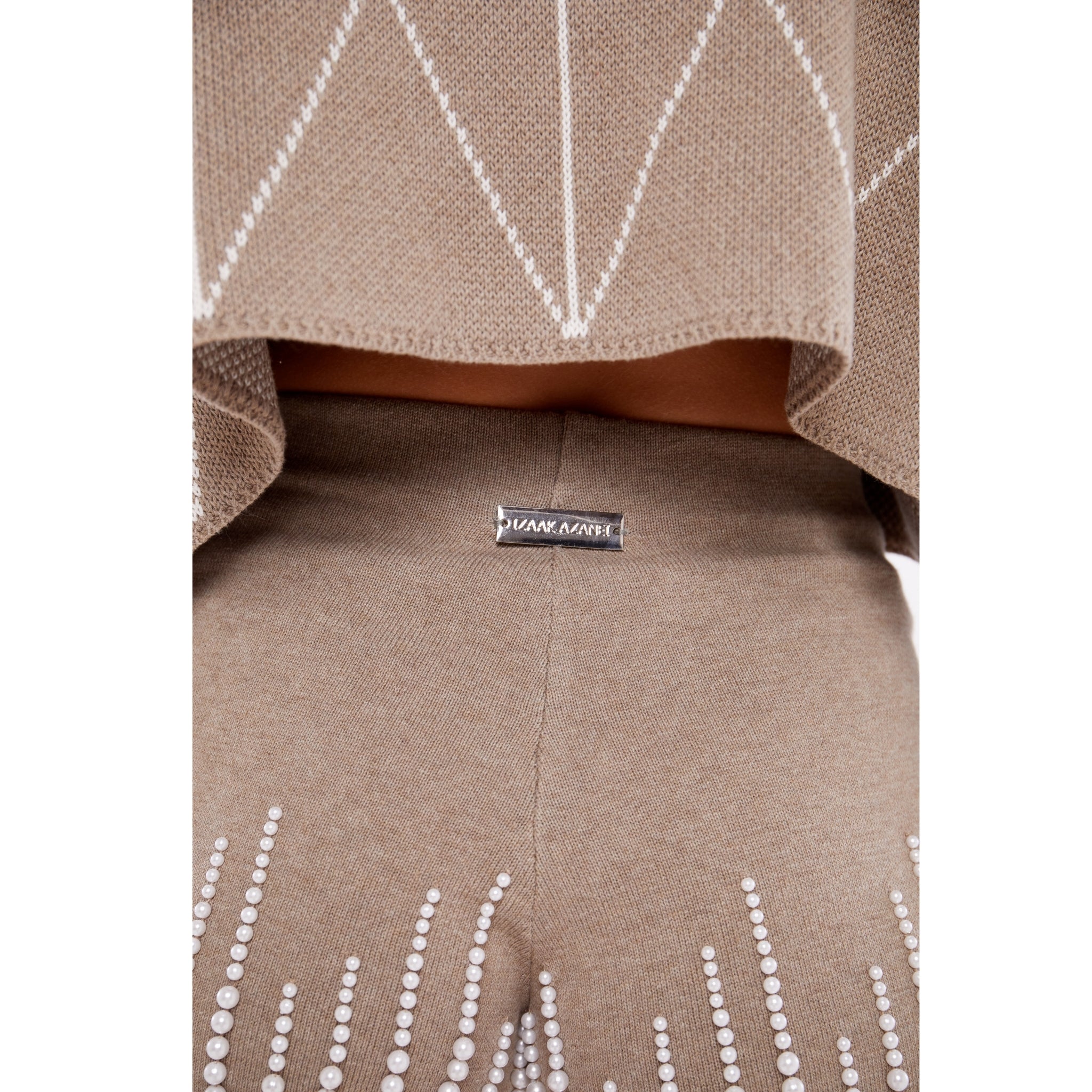 Embellished Hot Pants in Taupe