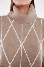 Load image into Gallery viewer, Embellished High Neck Sweater in Taupe
