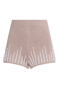 Embellished Hot Pants in Taupe