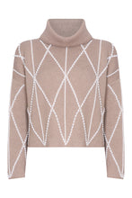 Load image into Gallery viewer, Embellished High Neck Sweater in Taupe
