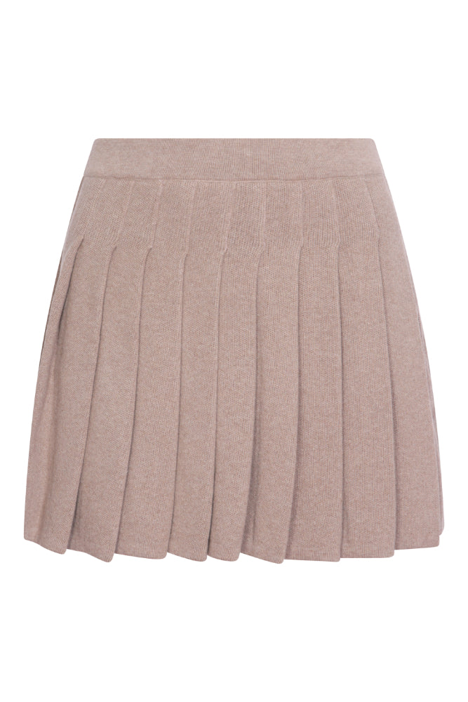 Pleated Mini Skirt in Taupe