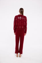 Load image into Gallery viewer, Embellished Cardigan in Ruby
