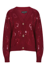 Load image into Gallery viewer, Embellished Cardigan in Ruby
