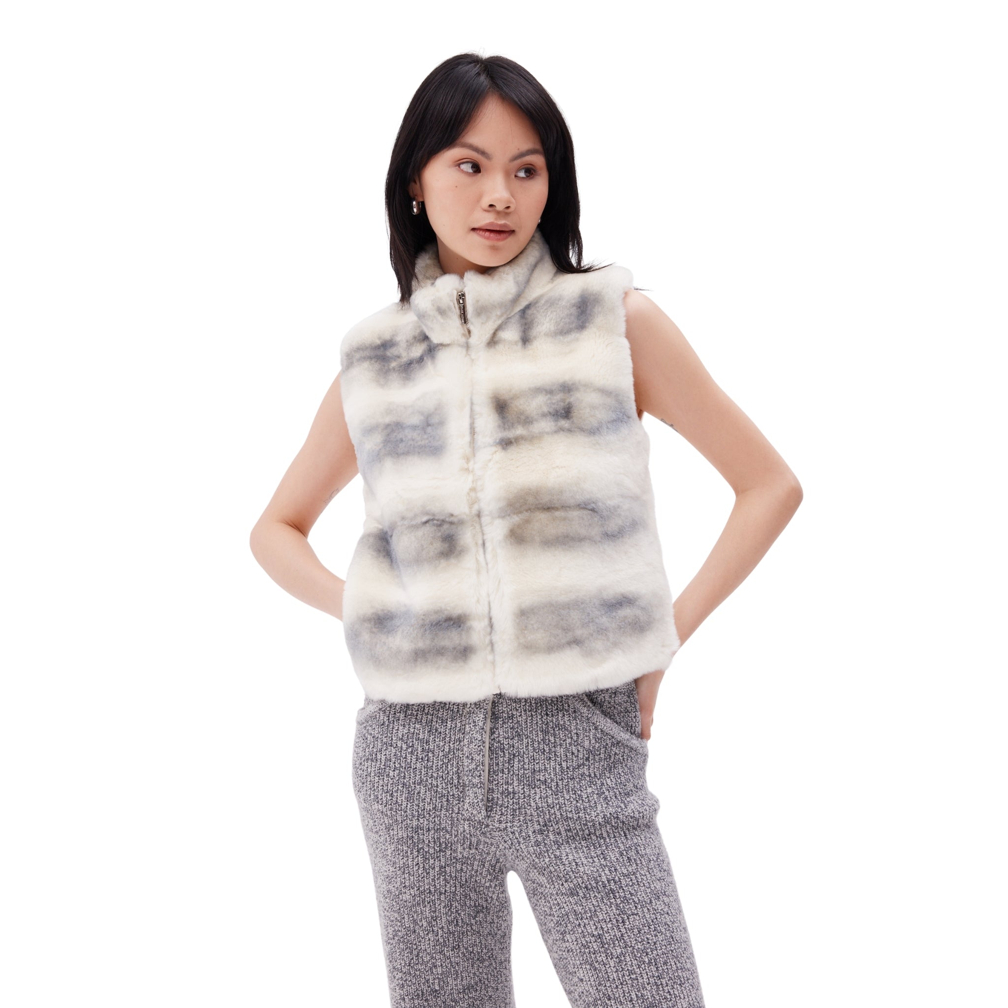 The Zip Up Gilet in Ivory