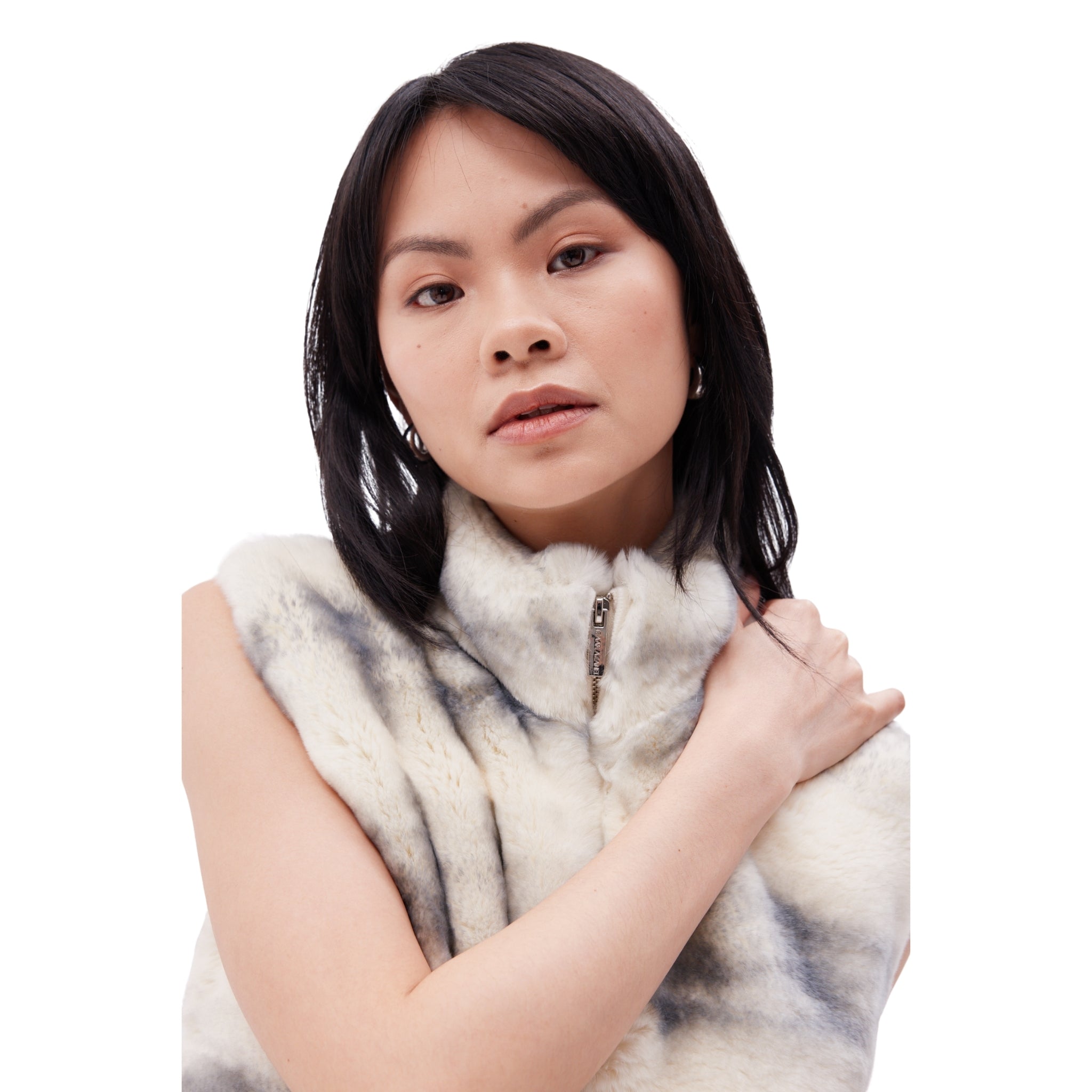 The Zip Up Gilet in Ivory