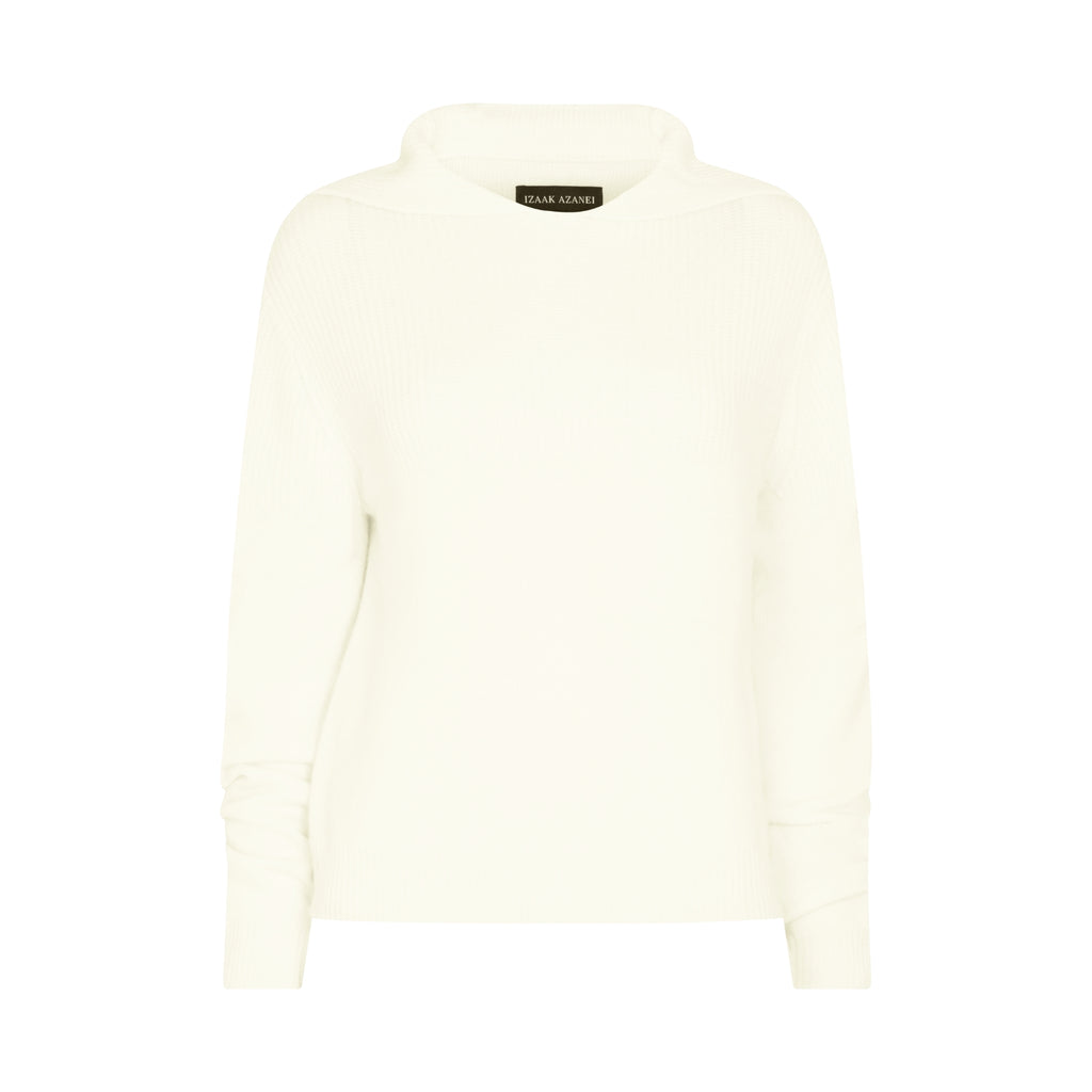 The Contrast Texture Hoodie in Ivory