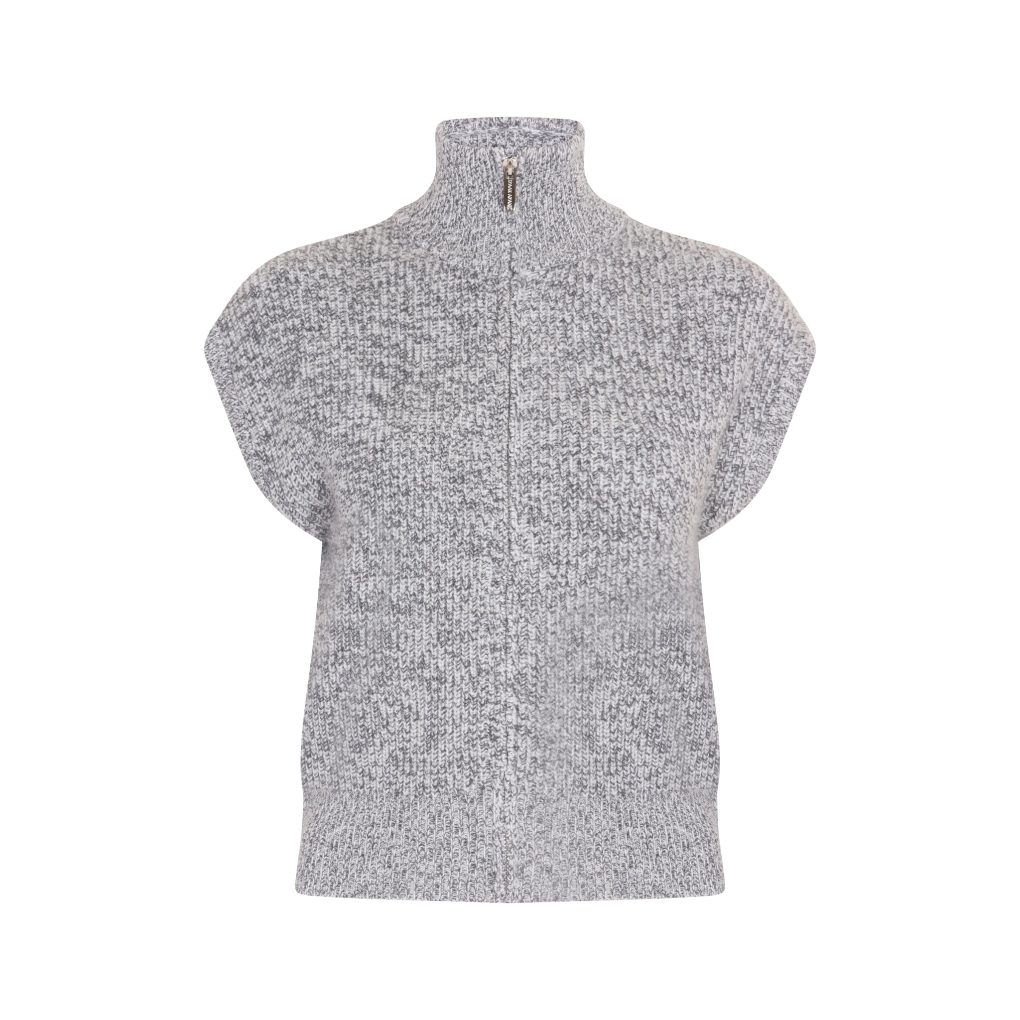 The Sleeveless High Neck Pullover in Ink