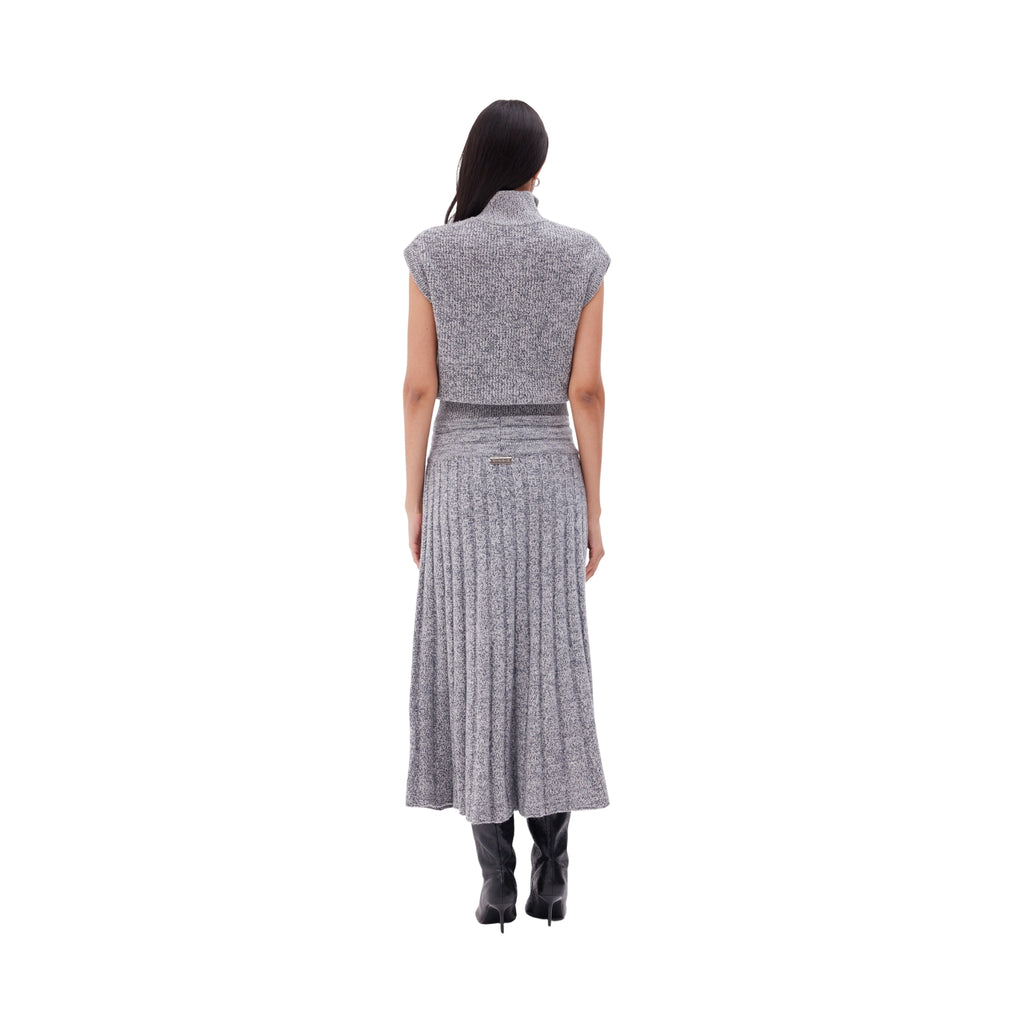 The Pleated Midi Skirt in Ink