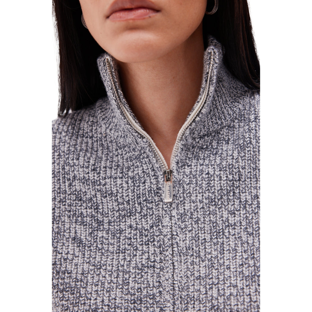 The Sleeveless High Neck Pullover in Ink