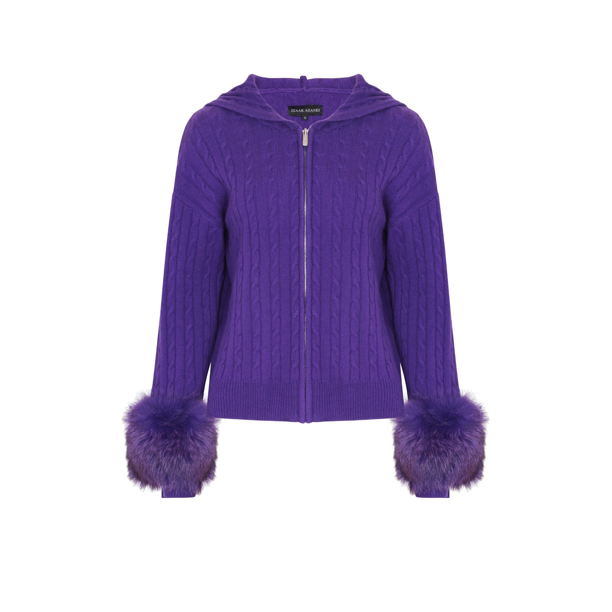 The Zip Up Hoodie with Cuffs in Royal Violet
