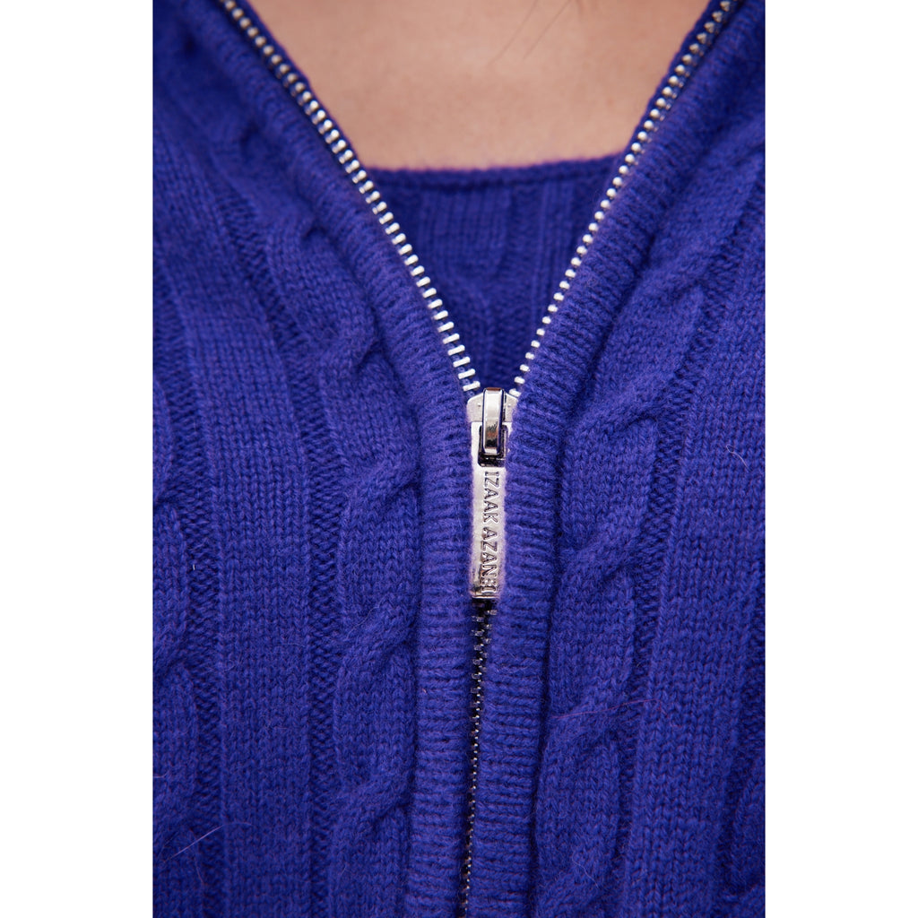 The Zip Up Hoodie with Cuffs in Royal Violet