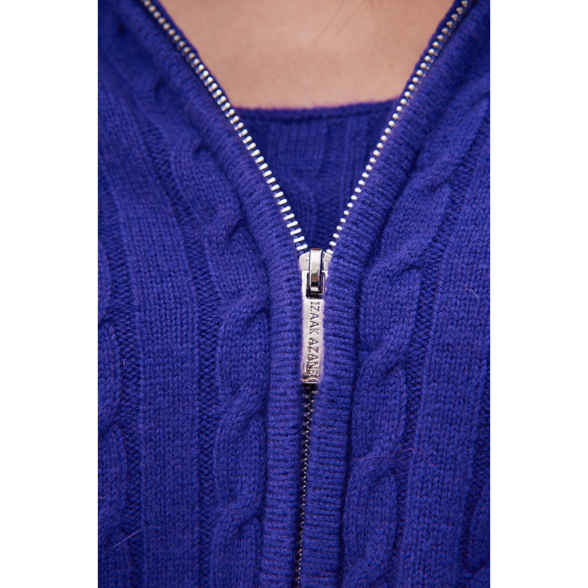 The Zip Up Hoodie with Cuffs in Royal Violet