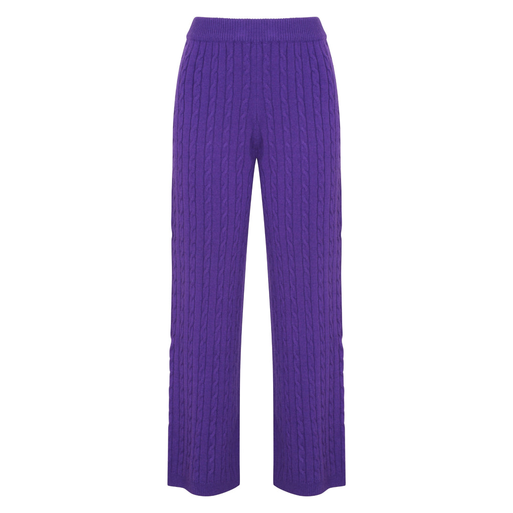 The Cable Knits Pants in Royal Violet