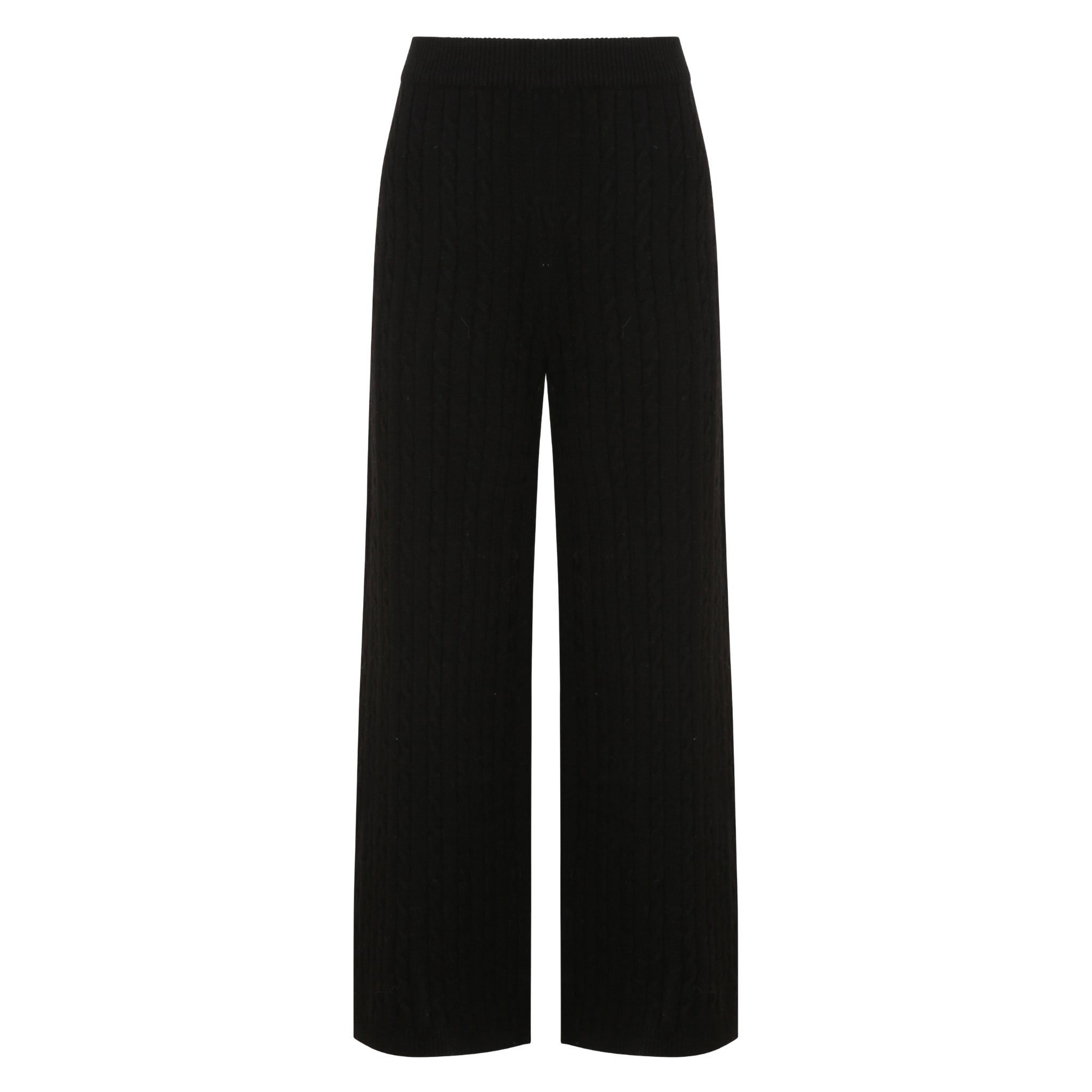 The Cable Knit Straight Leg Pants in Black