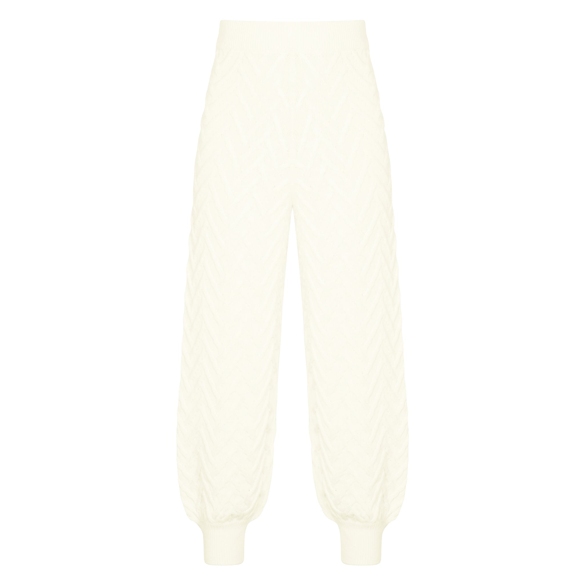 The Textured Cuff Hem Pants in Meringue