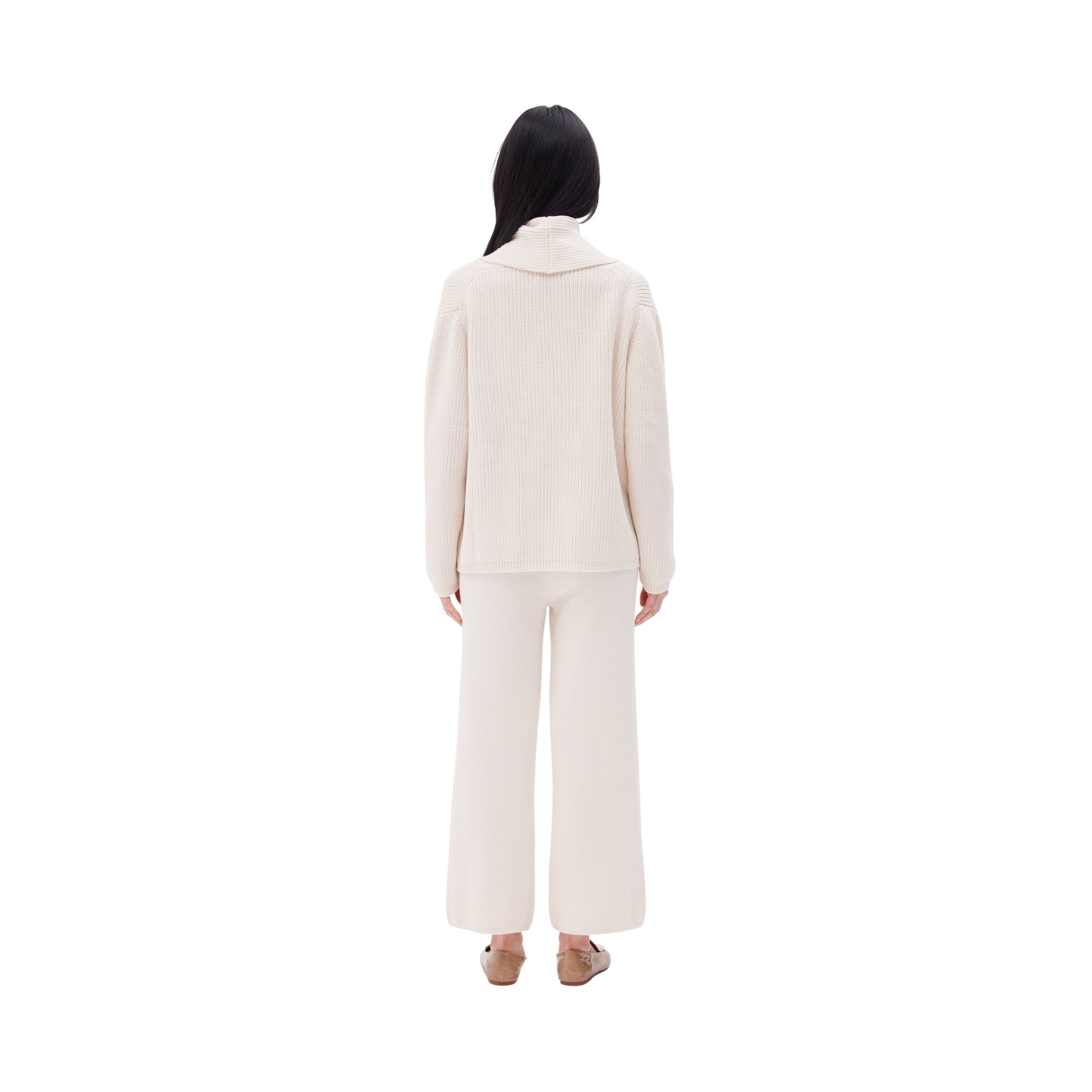 The Oversized Cross Over Cardigan in Meringue