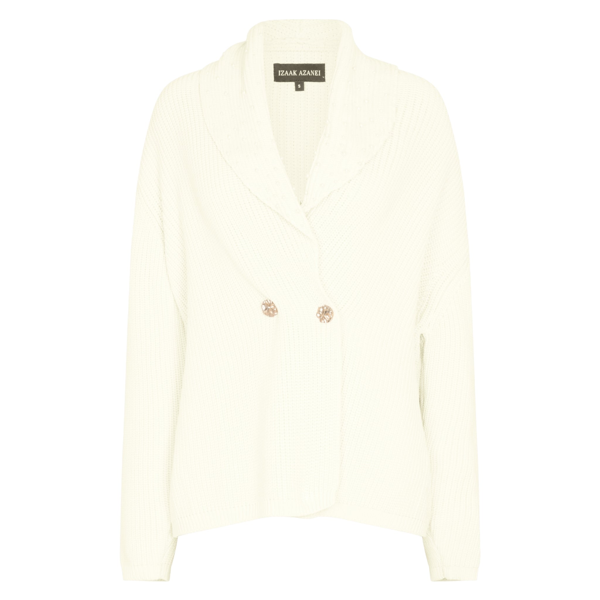 The Oversized Cross Over Cardigan in Meringue