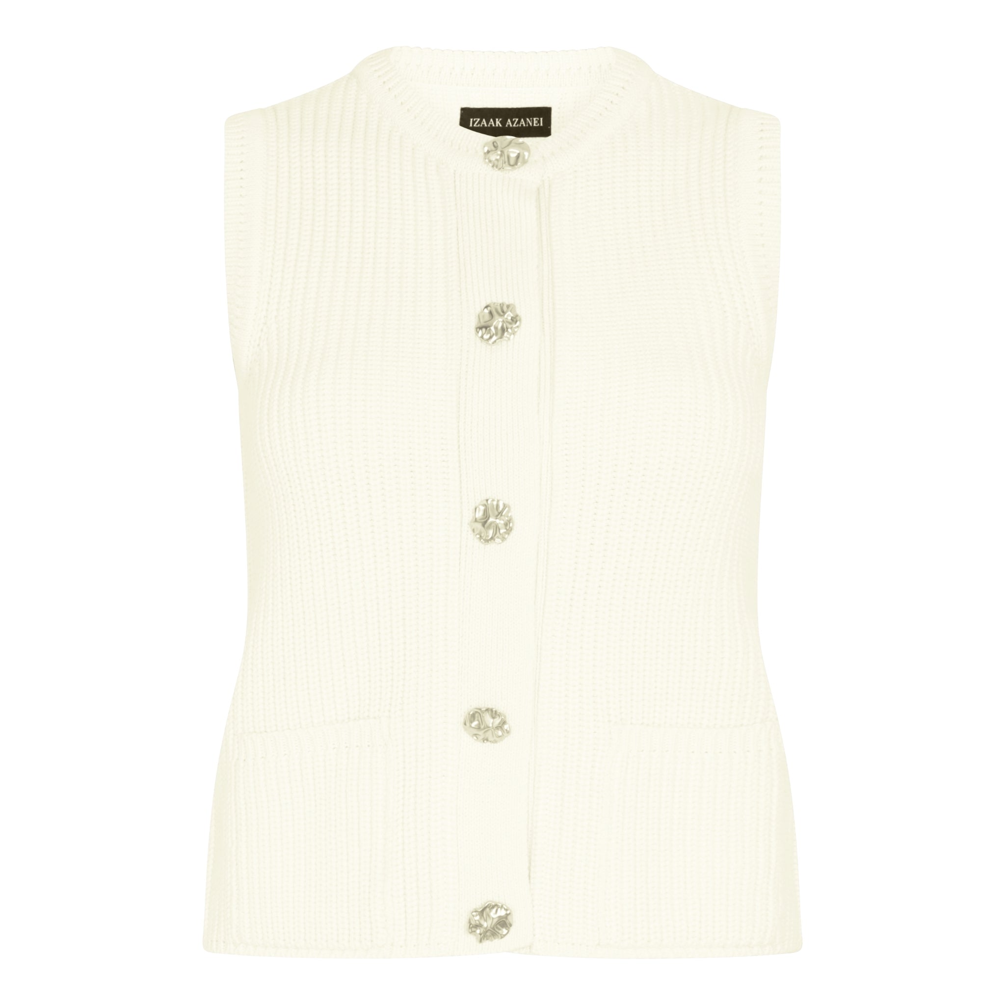 The Button Down Gilet in Meringue