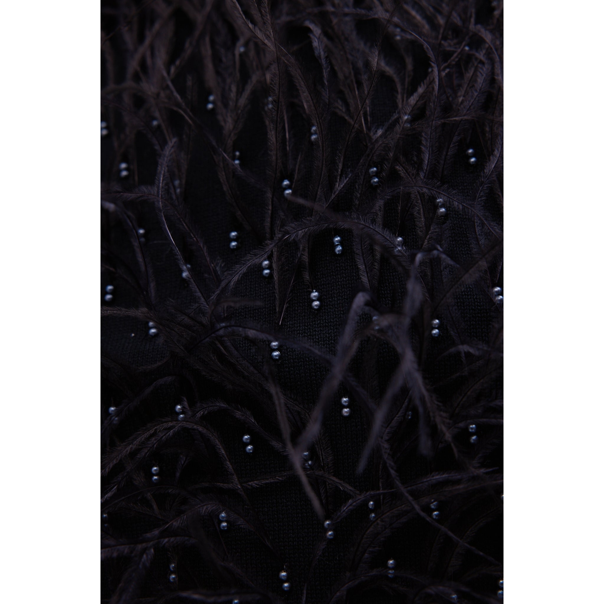 The Feather & Pearl Detail Sleeveless Blouse in Black