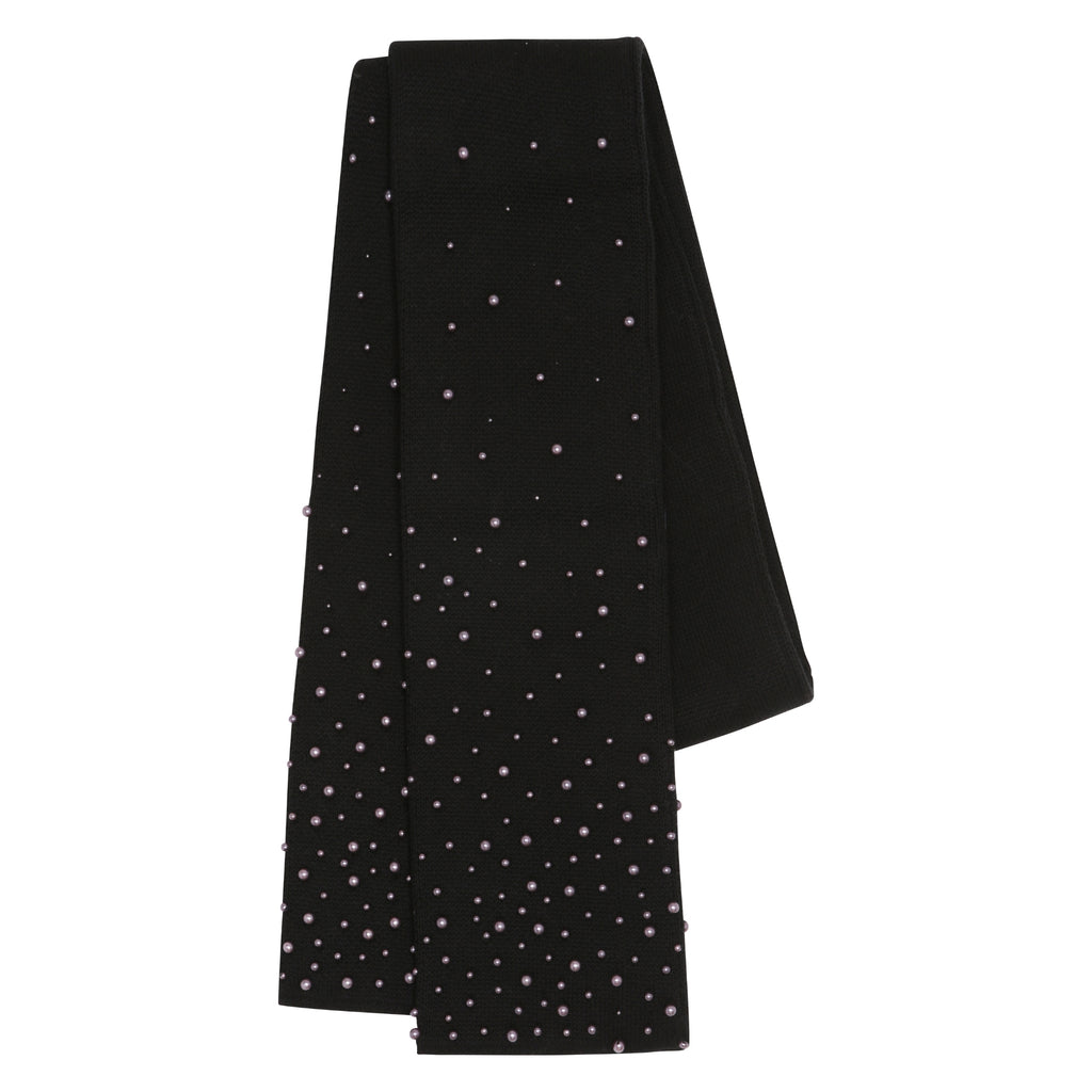 The Button Detail Nehru Collar Jacket with Matching Scarf in Black