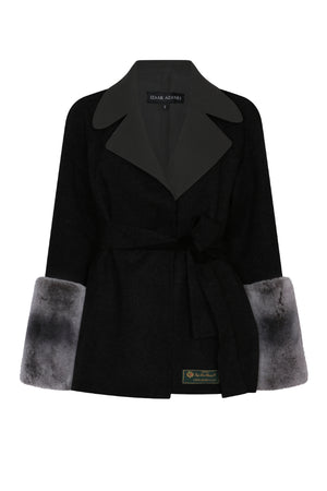 Black And Charcoal Grey Colour Block Loro Piana Coat