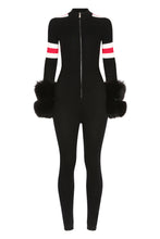 Load image into Gallery viewer, SKI: Apres Ski Triple Tone Jumpsuit with Cuffs in Black
