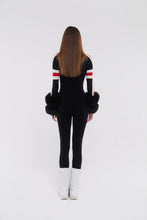 Load image into Gallery viewer, SKI: Apres Ski Triple Tone Jumpsuit with Cuffs in Black
