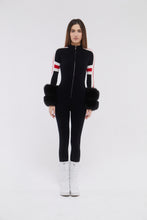 Load image into Gallery viewer, SKI: Apres Ski Triple Tone Jumpsuit with Cuffs in Black
