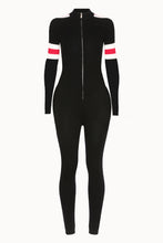 Load image into Gallery viewer, SKI: Black Base Layer Jumpsuit with Stripe Detail (CUSTOMISABLE)
