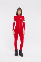 Load image into Gallery viewer, SKI: Triple Tone Base Layer Jumpsuit in Red
