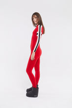 Load image into Gallery viewer, SKI: Triple Tone Base Layer Jumpsuit in Red
