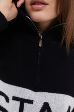 Load image into Gallery viewer, SKI: &#39;GSTAAD&#39; High Neck Zip Up Base Layer in Black
