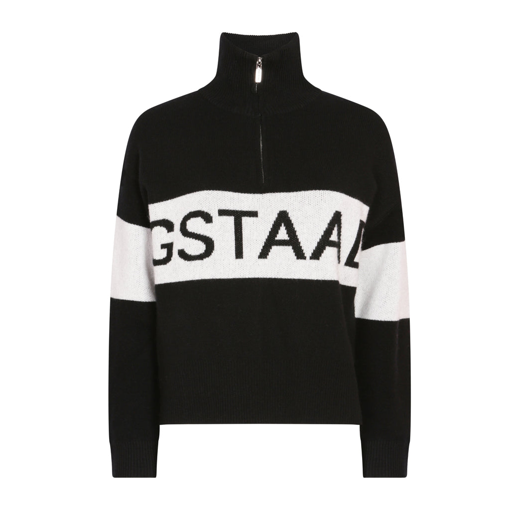 SKI: 'GSTAAD' High Neck Zip Up Base Layer in Black