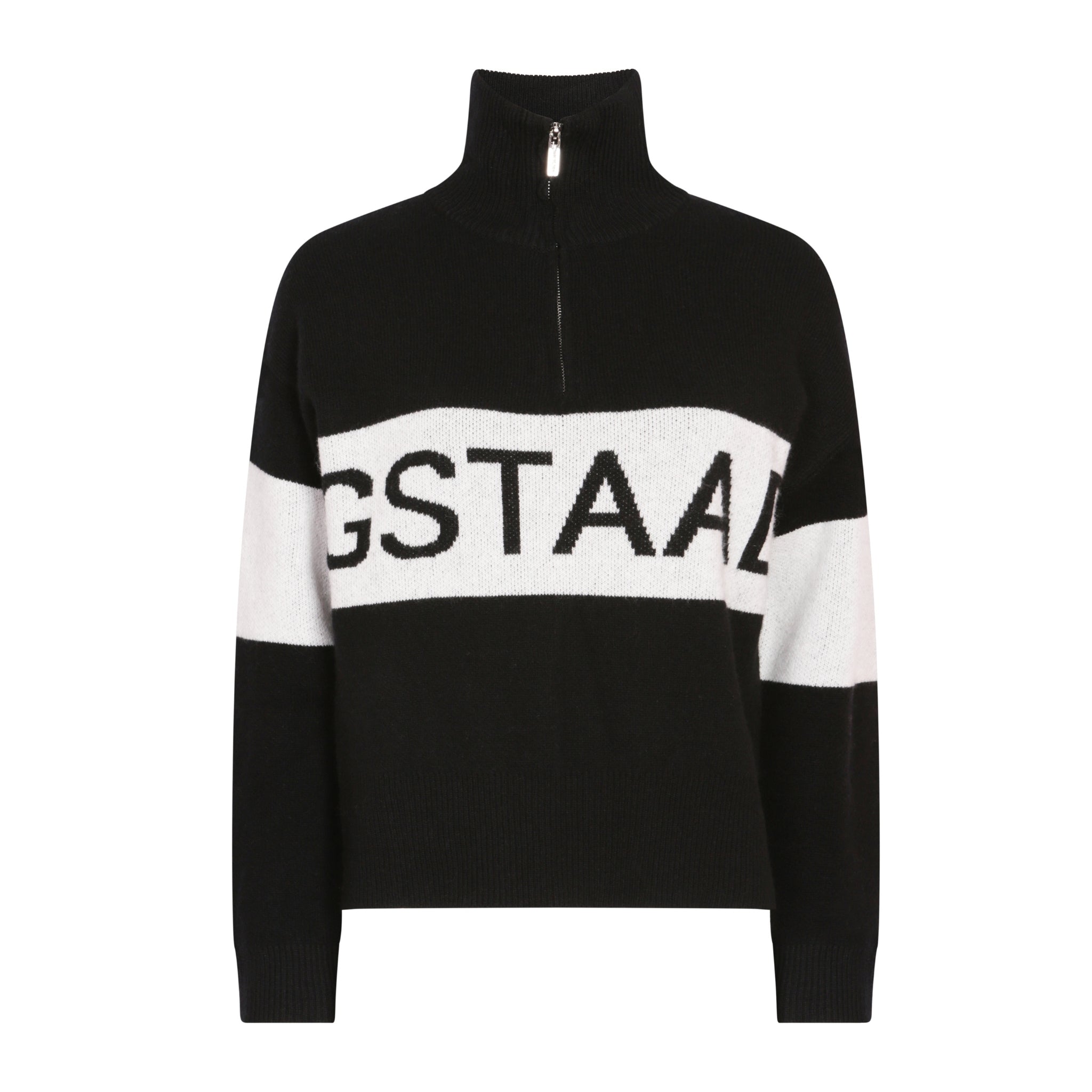 SKI: 'GSTAAD' High Neck Zip Up Base Layer in Black