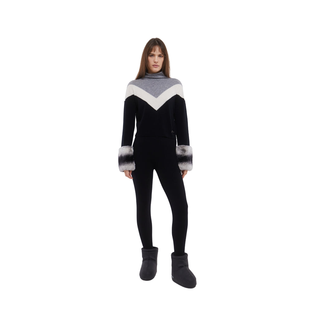 Base Layer Black Ribbed Stirrups