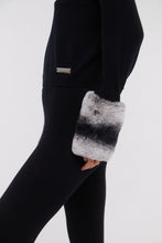 Load image into Gallery viewer, SKI: Triple Tone High Neck Sweater with Cuffs in Black, Cloud and Mist
