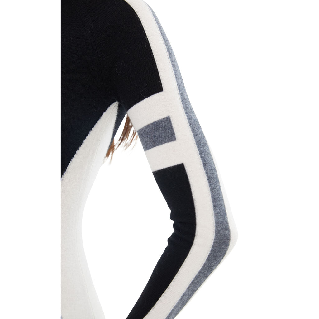 The Stripe Detail Jumpsuit with Cuffs in Black