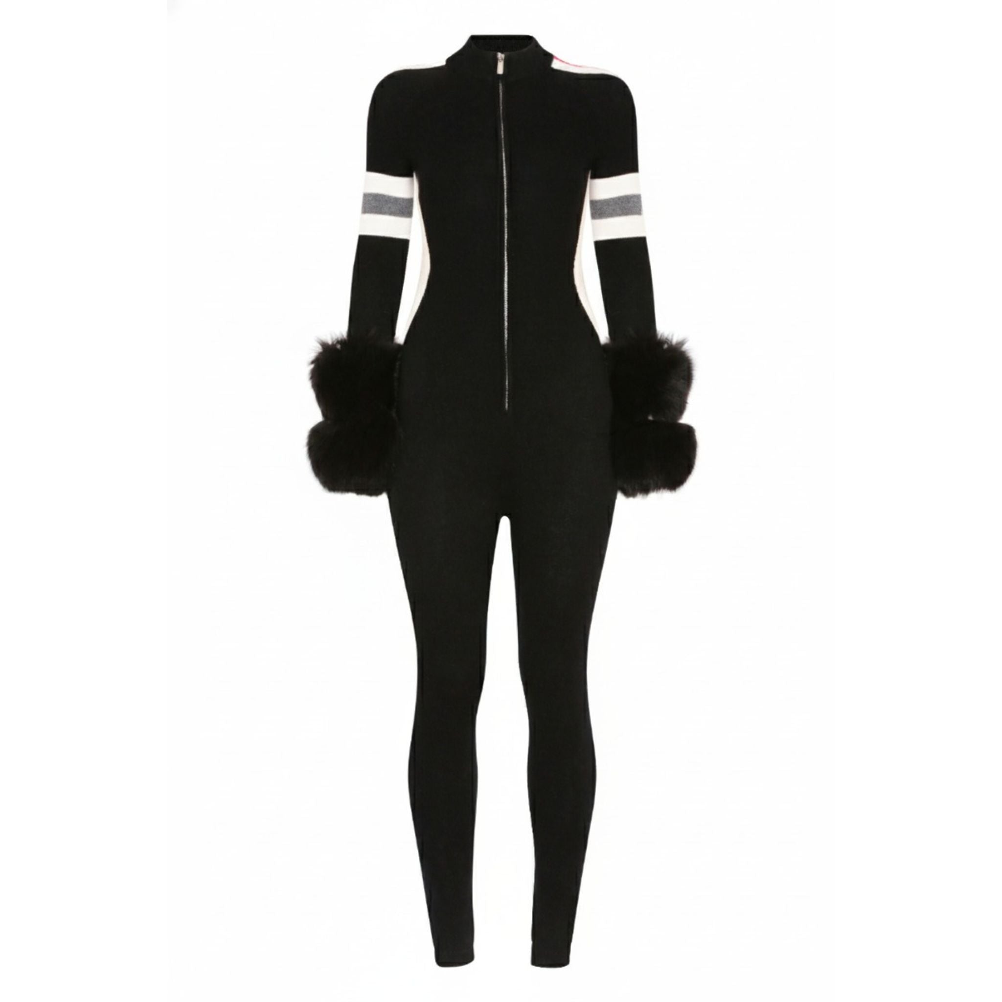 The Stripe Detail Jumpsuit with Cuffs in Black