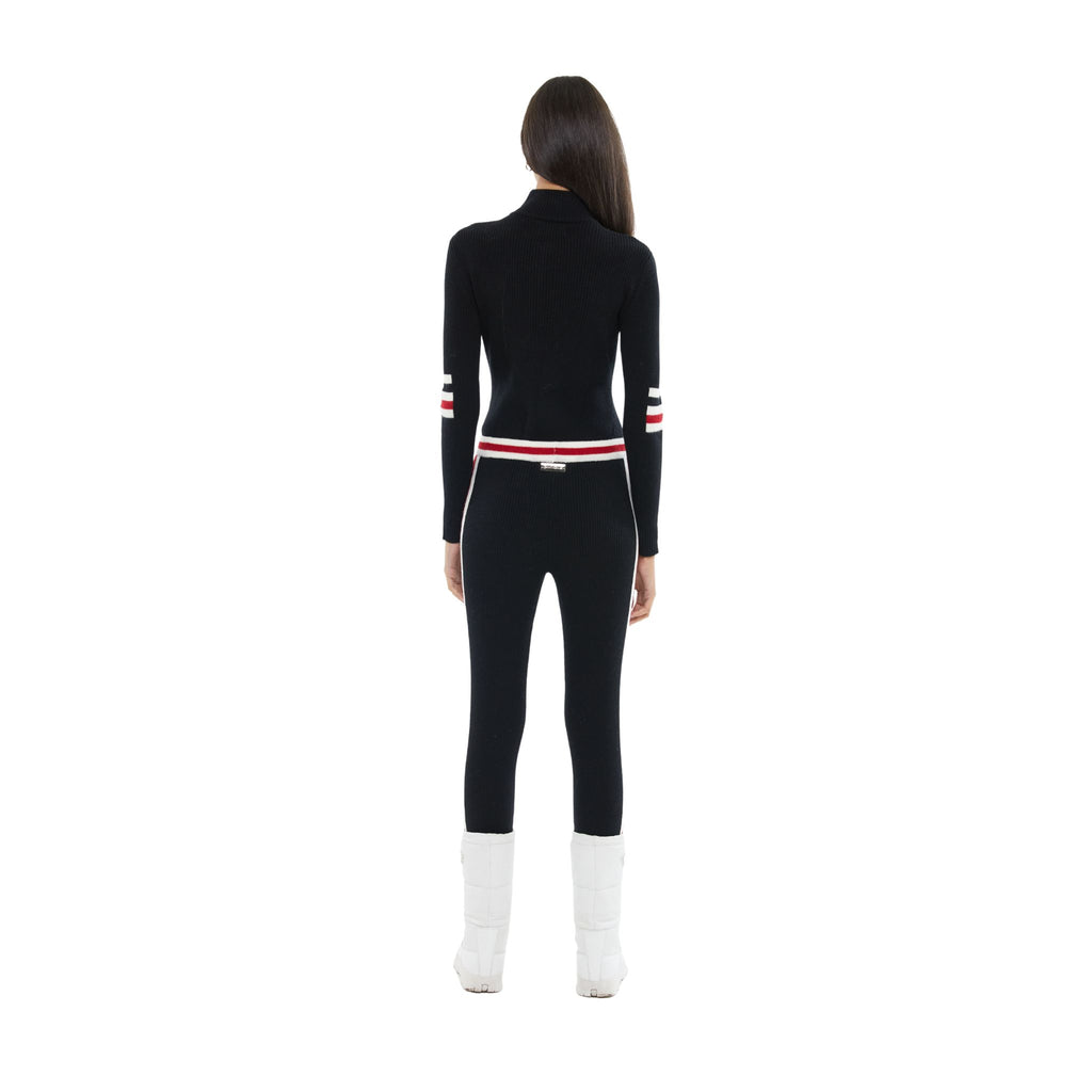 The Triple Stripe Detail Zip Up in Black