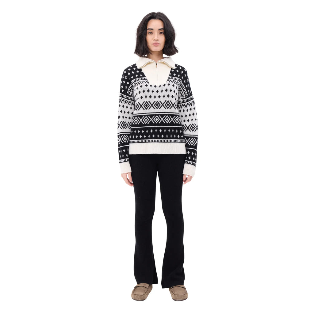 The Nordic Print Zip Up Sweater