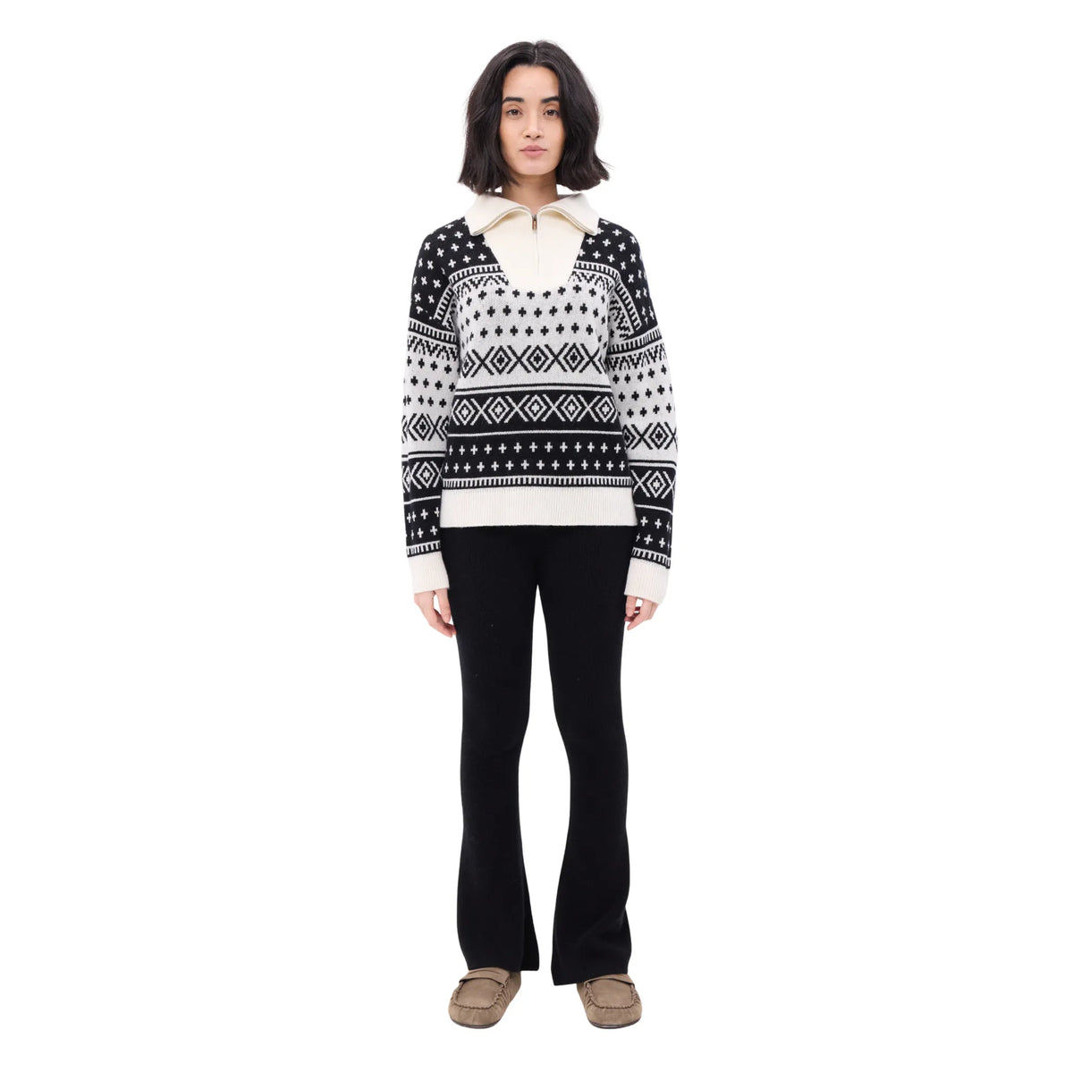The Nordic Print Zip Up Sweater