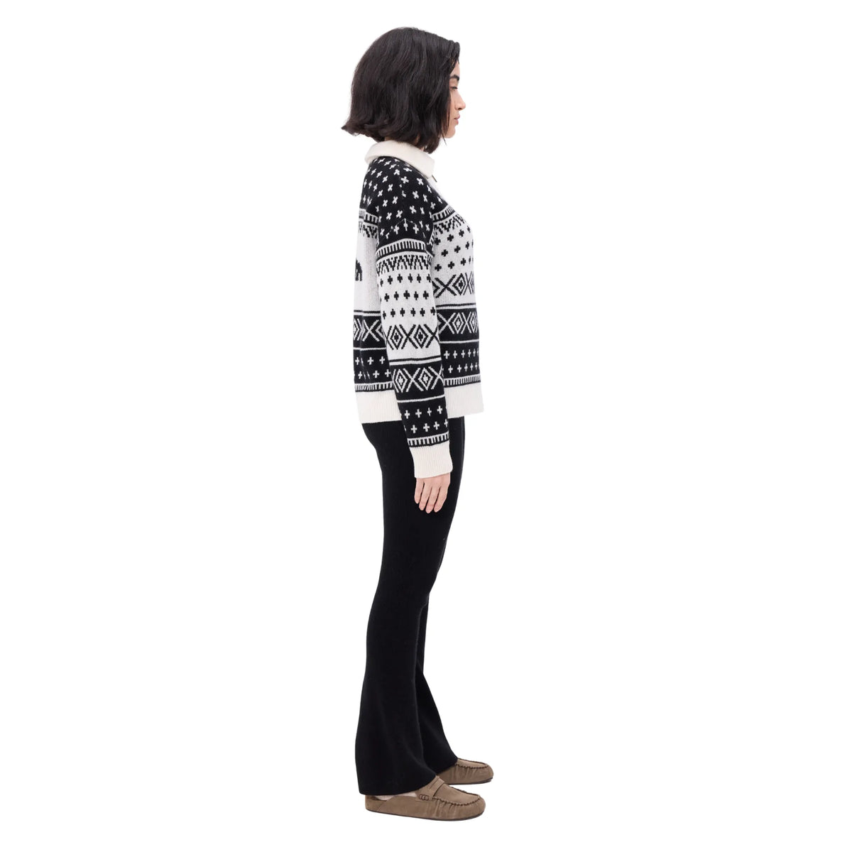 The Nordic Print Zip Up Sweater