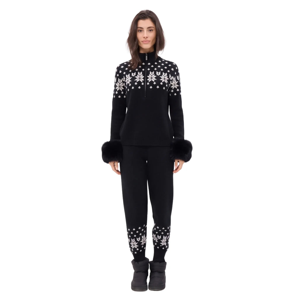 The Nordic Print Pullover with Fox Fur