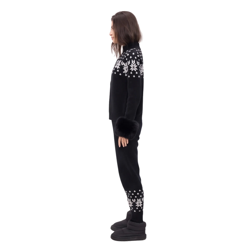 The Nordic Print Pullover with Fox Fur