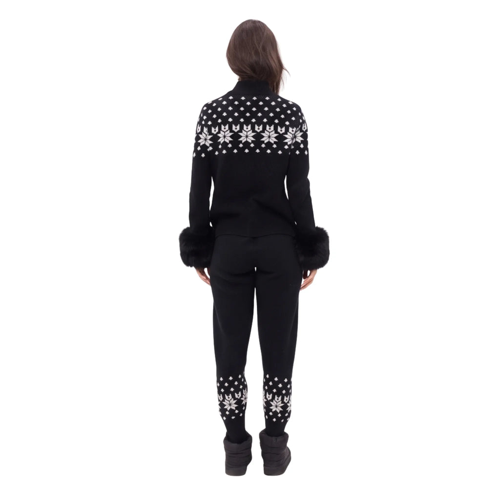 The Nordic Print Pullover with Fox Fur