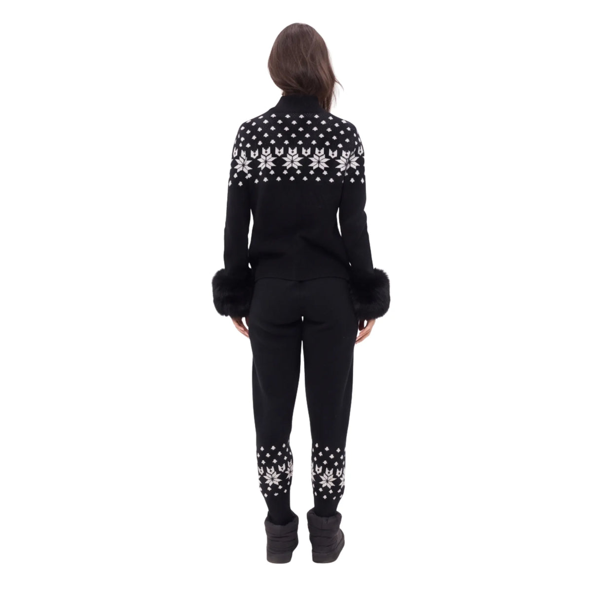 The Nordic Print Pullover with Fox Fur