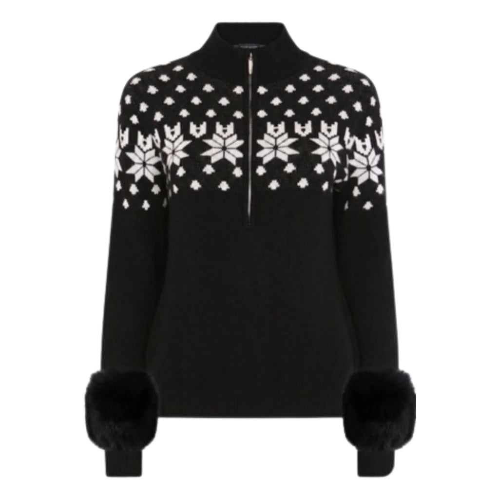 The Nordic Print Pullover with Fox Fur