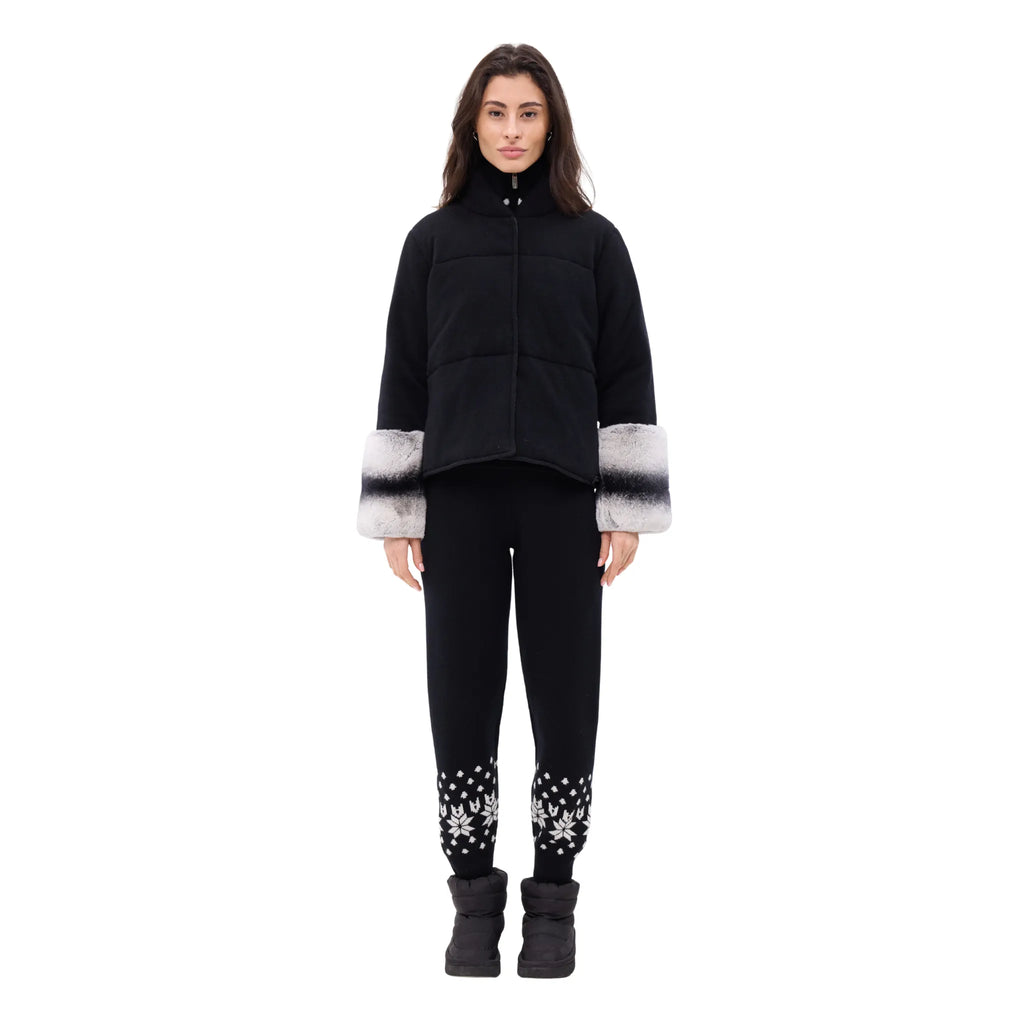 The Cashmere Padded Jacket with Chinchilla Cuffs