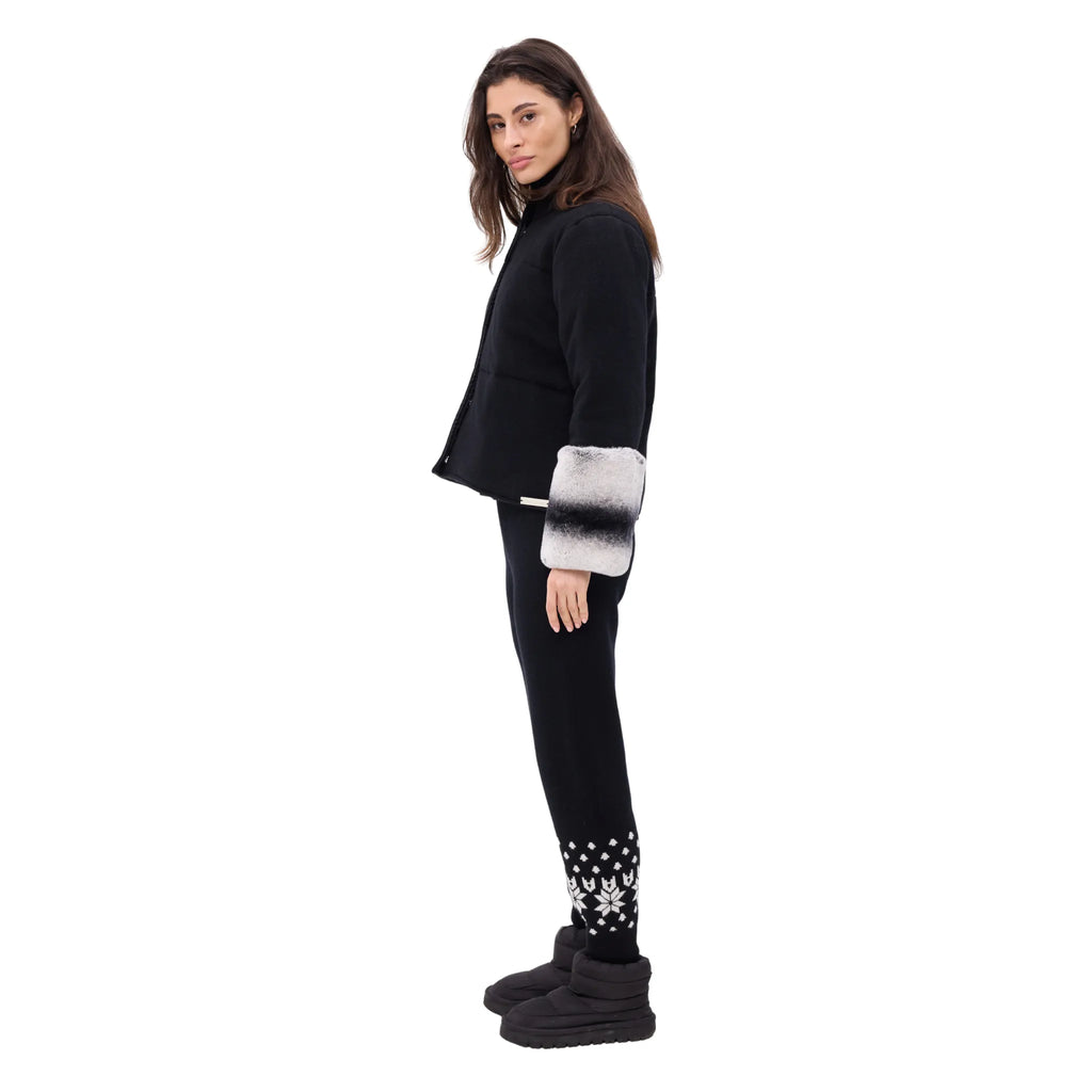 The Cashmere Padded Jacket with Chinchilla Cuffs
