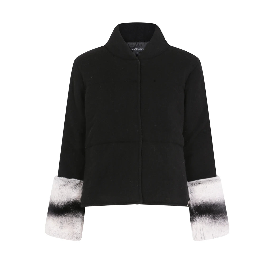 The Cashmere Padded Jacket with Chinchilla Cuffs